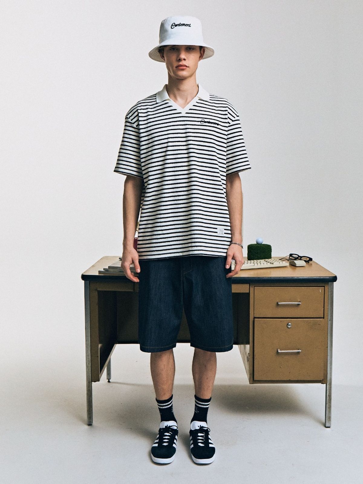 컨티먼트(CONTEMENT) RETRO STRIPE POLO T-SHIRT