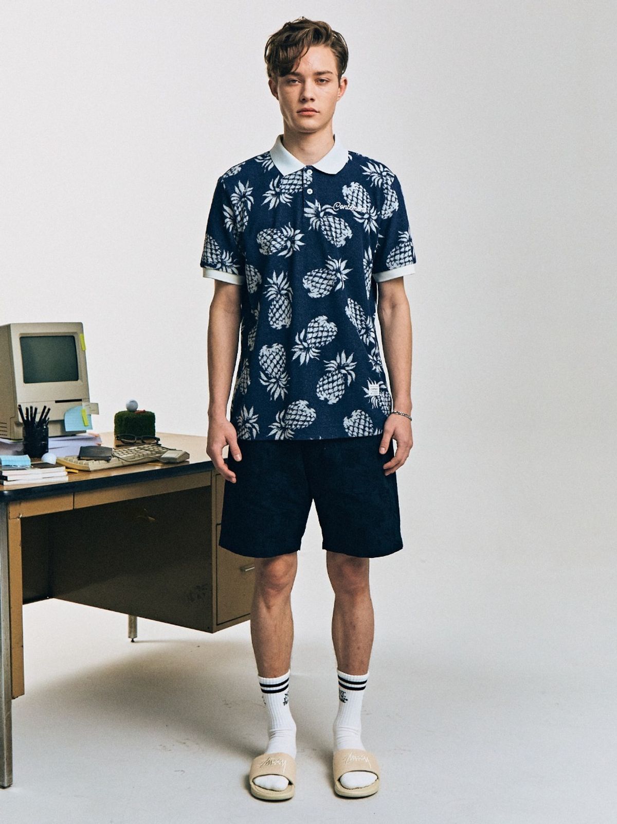 컨티먼트(CONTEMENT) PINEAPPLE TERRY POLO T-SHIRT