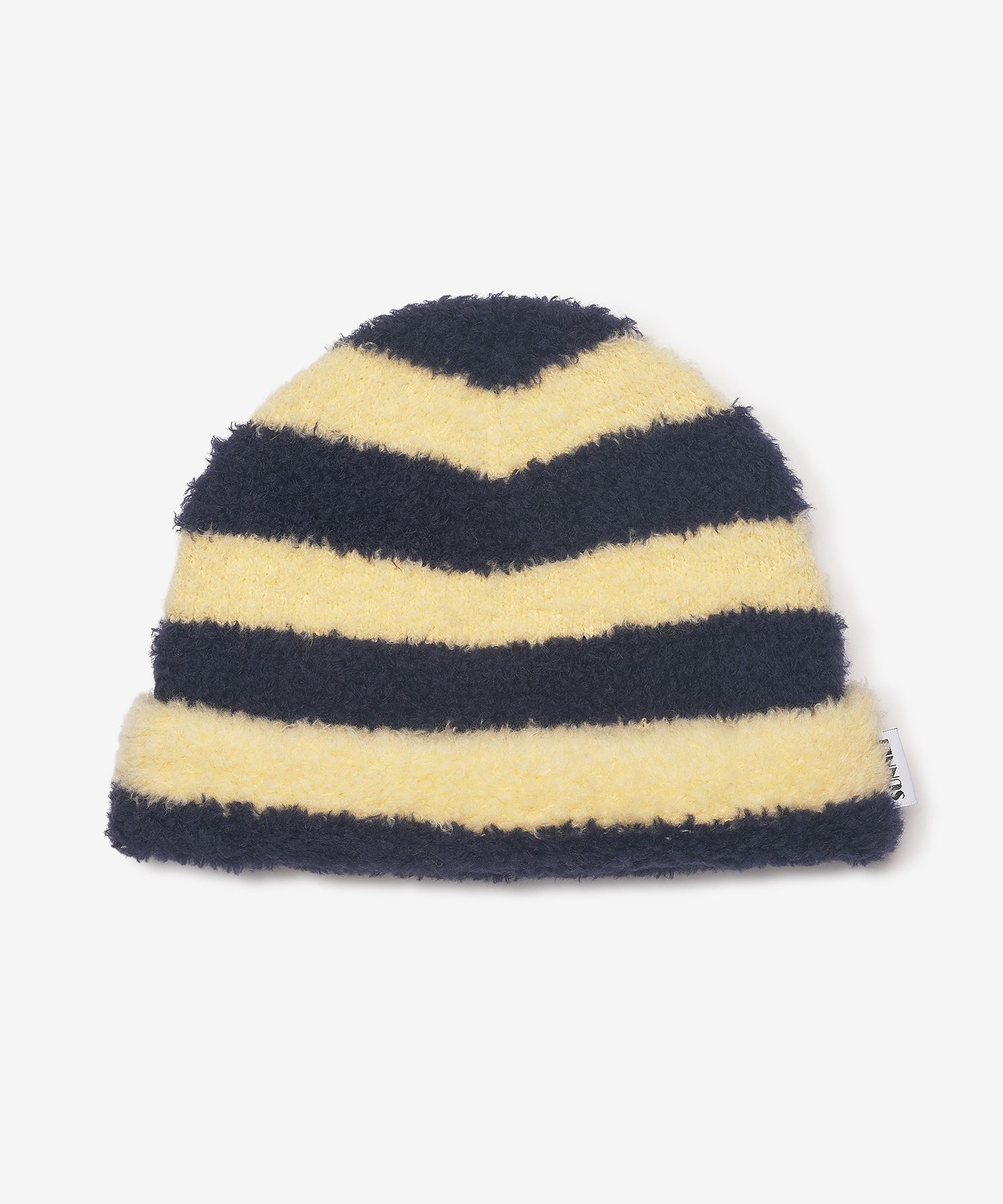 MUSINSA公式 | SUNNEI Fluffy Knit Beanie - Yellow:Navy 