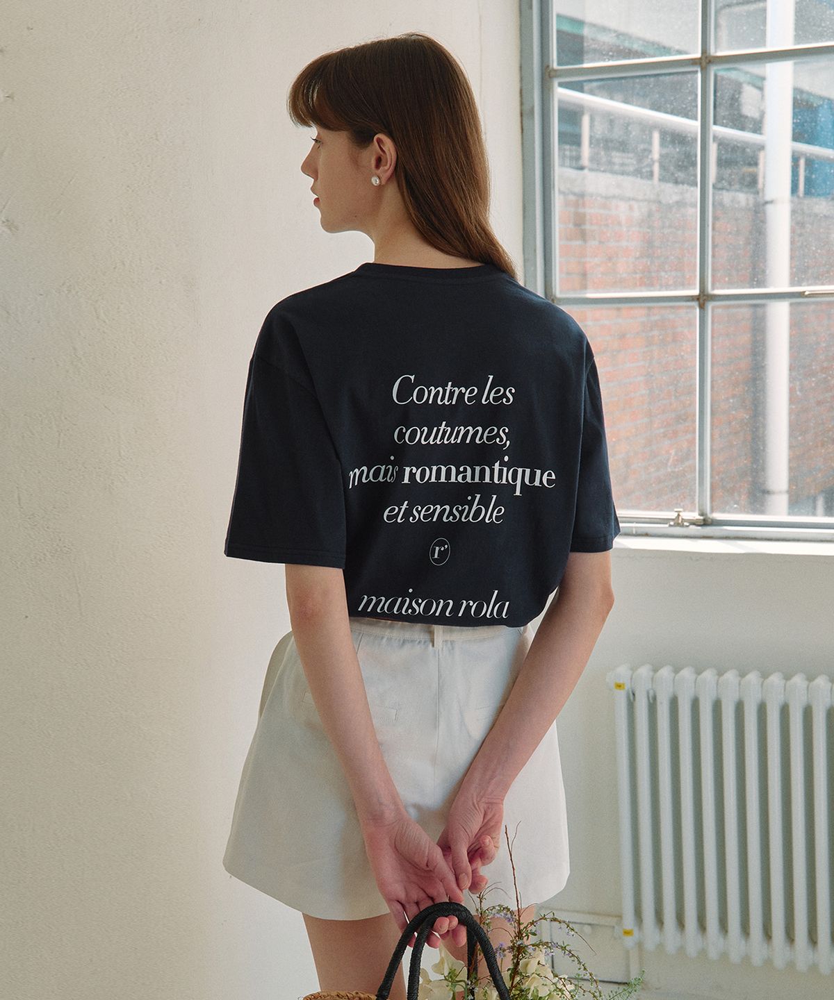 로라로라(ROLAROLA) MAISON DE ROLA LOOSE FIT T-SHIRTS NAVY