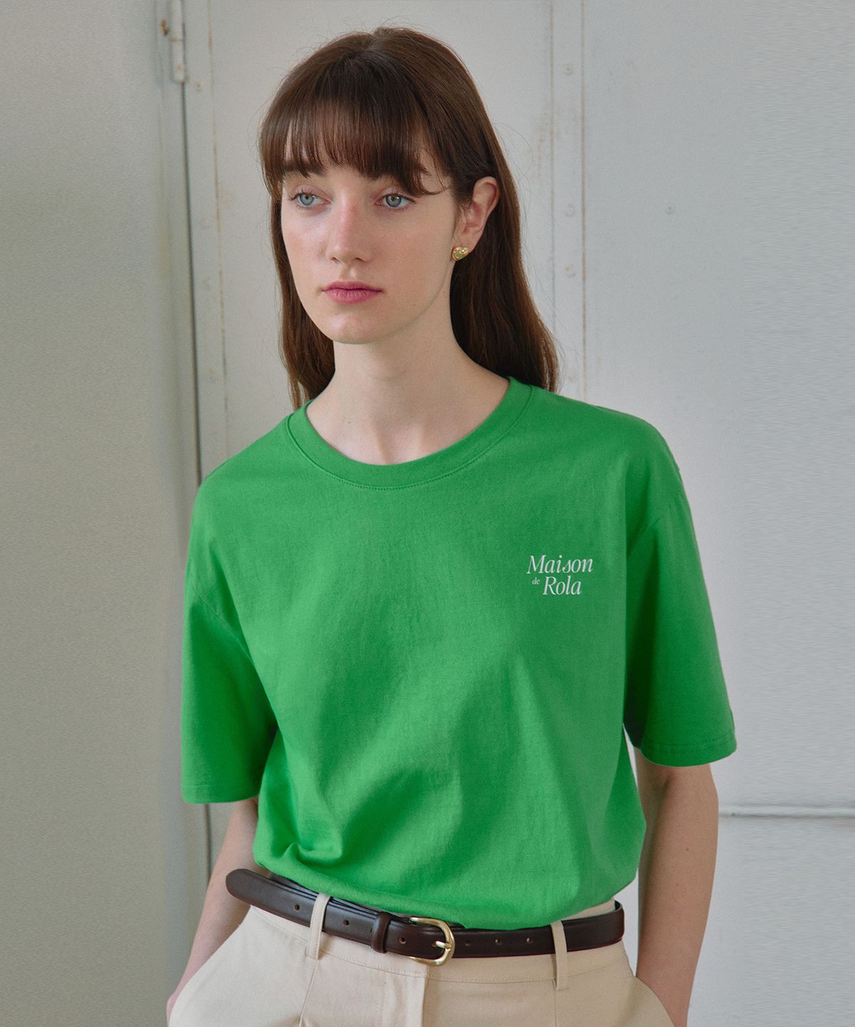 로라로라(ROLAROLA) MAISON DE ROLA LOOSE FIT T-SHIRTS GREEN