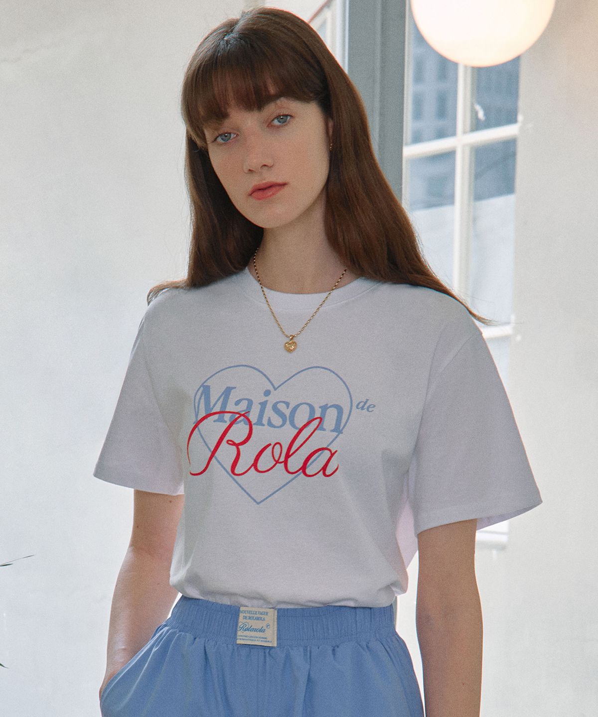 로라로라(ROLAROLA) OUTLINE MAISON DE ROLA T-SHIRTS WHITE