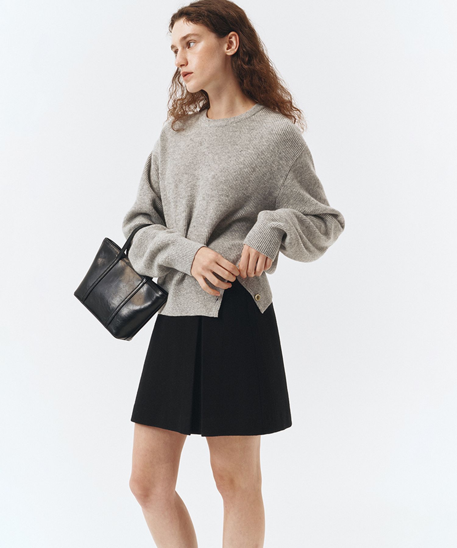 【DUNST】CRINKLED LEATHER TOTE BAG BLACK MUSINSA | DUNST FOR WOMEN CRINKLED LEATHER TOTE BAG