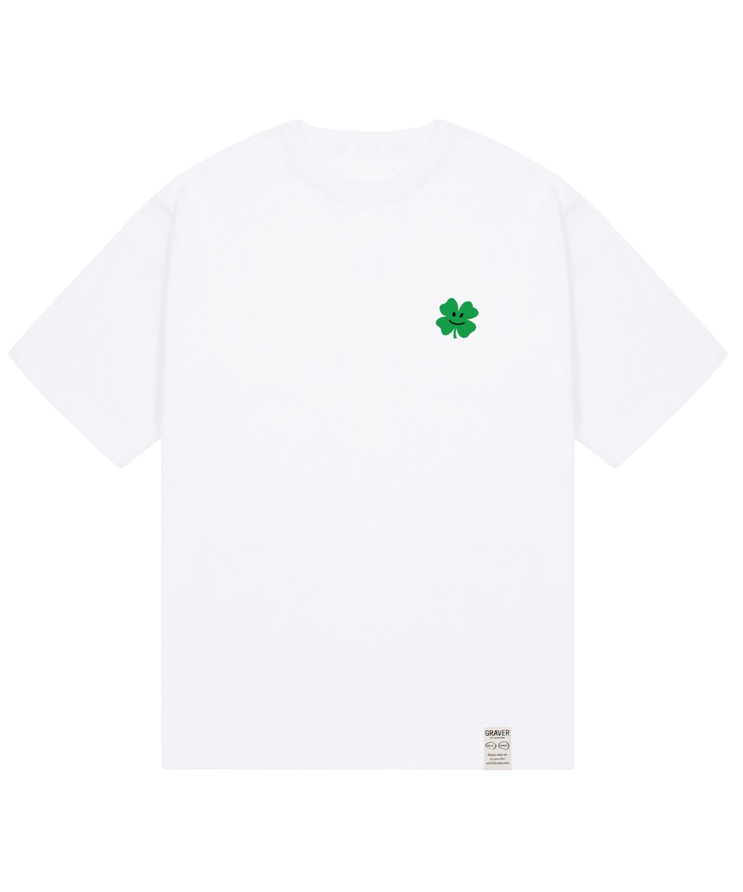 【GRAVER】23SS★ Clover Smile Embroidery Pique S/S T-shirt GRAVER】23SS☆ Clover Smile Embroidery Pique S/S T-shirt