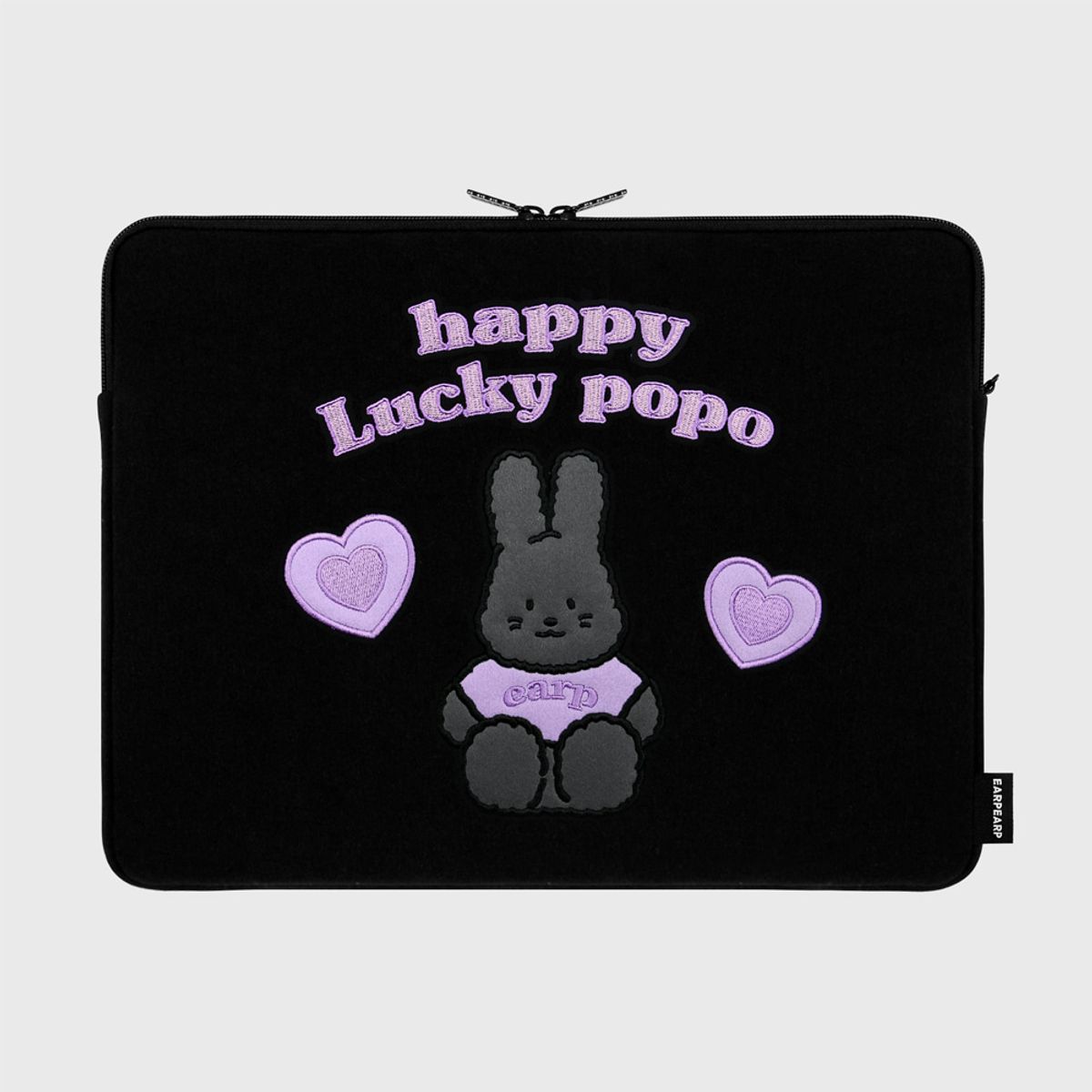 어프어프(EARPEARP) HAPPY LUCKY POPO-BLACK(노트북파우치)
