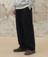 원턱 와이드 스웨트 팬츠 [블랙]