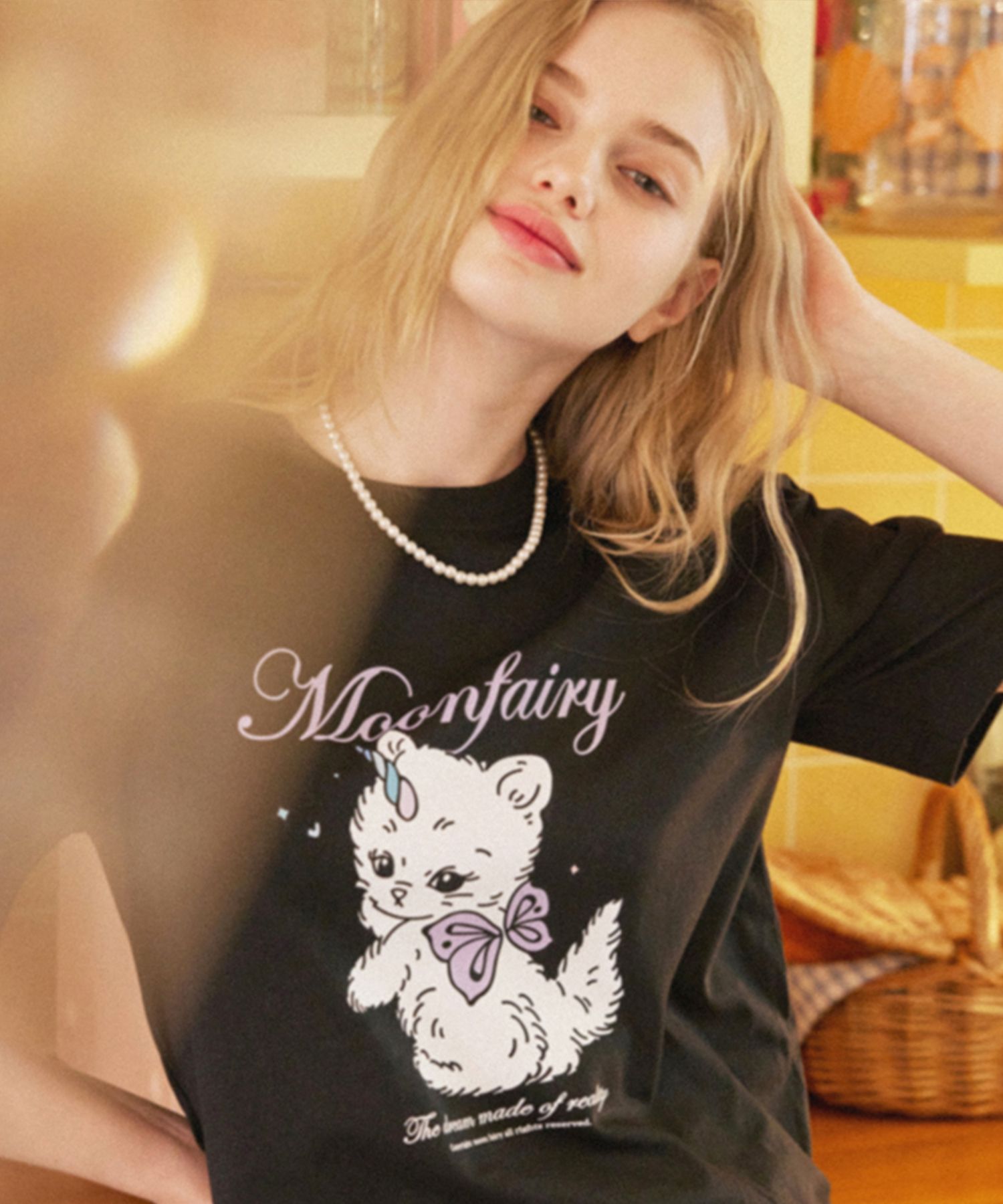 ◆24SS MOON FAIRY MF SQUARE LOGO ロングTシャツ/2色◆ MUSINSA公式 | MOON FAIRY MF FAIRY CAT TEE - BLACK