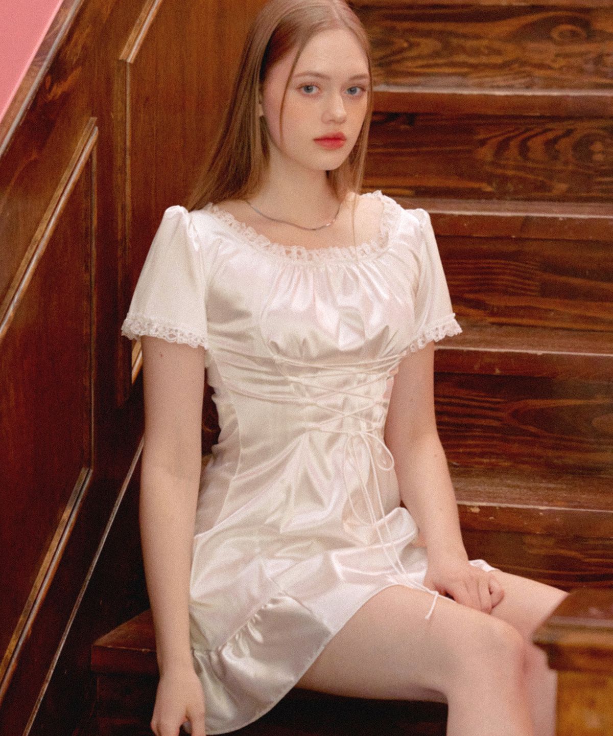 프론트아카이브랩(FRONT ARCHIVE LAB) MF DOLLY PUFF SATIN DRESS-WHITE