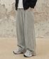 원턱 와이드 스웨트 팬츠 [그레이]
