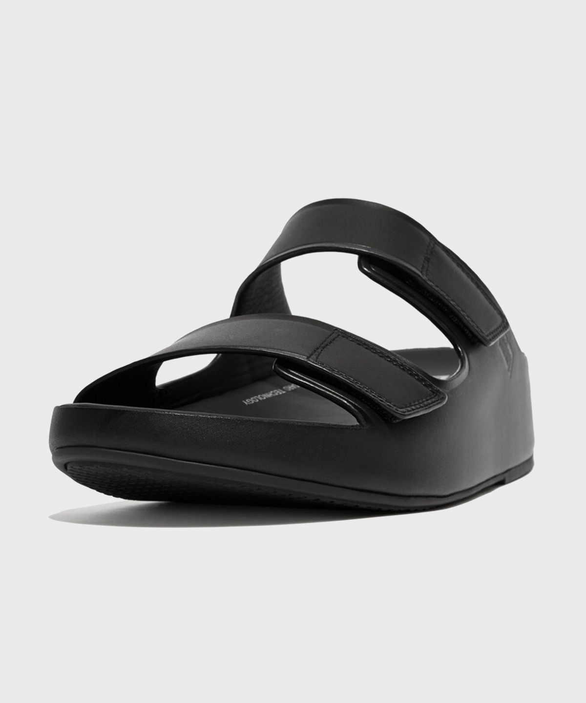 핏플랍(FITFLOP) 남성 사멜 벨크로 슬리퍼 레더 All Black