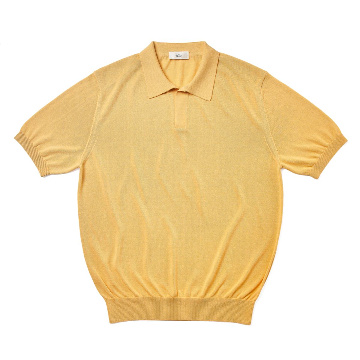베르노(VERNO) Linen like open collar knit Yellow