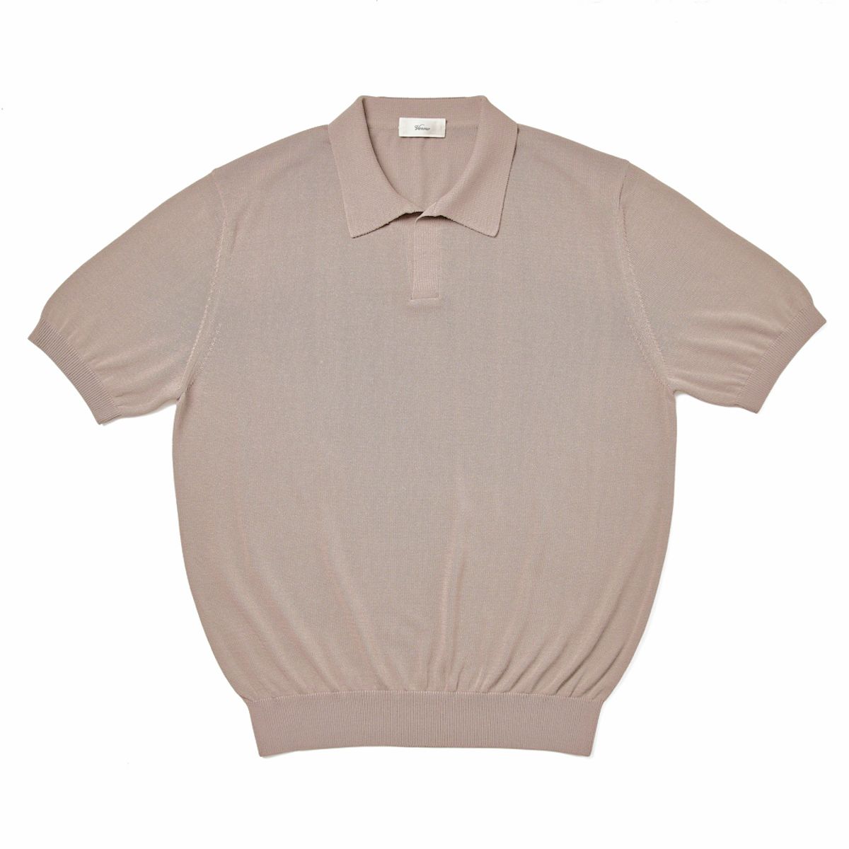 베르노(VERNO) Linen like open collar knit Grey