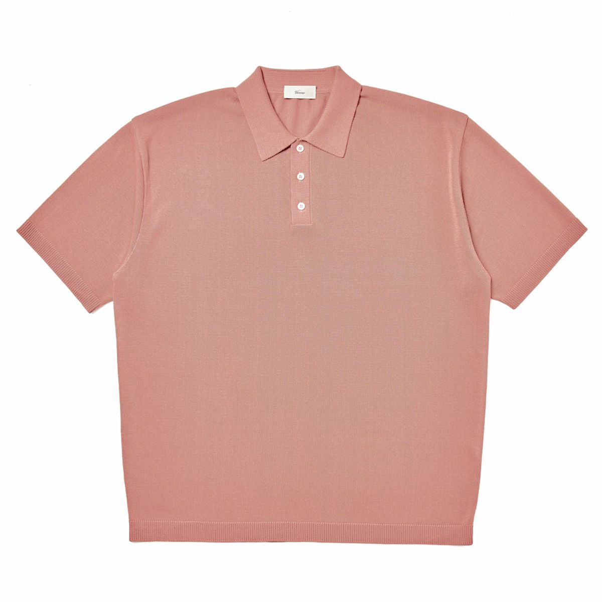 베르노(VERNO) [CASUAL]Linen like button polo knit Pink