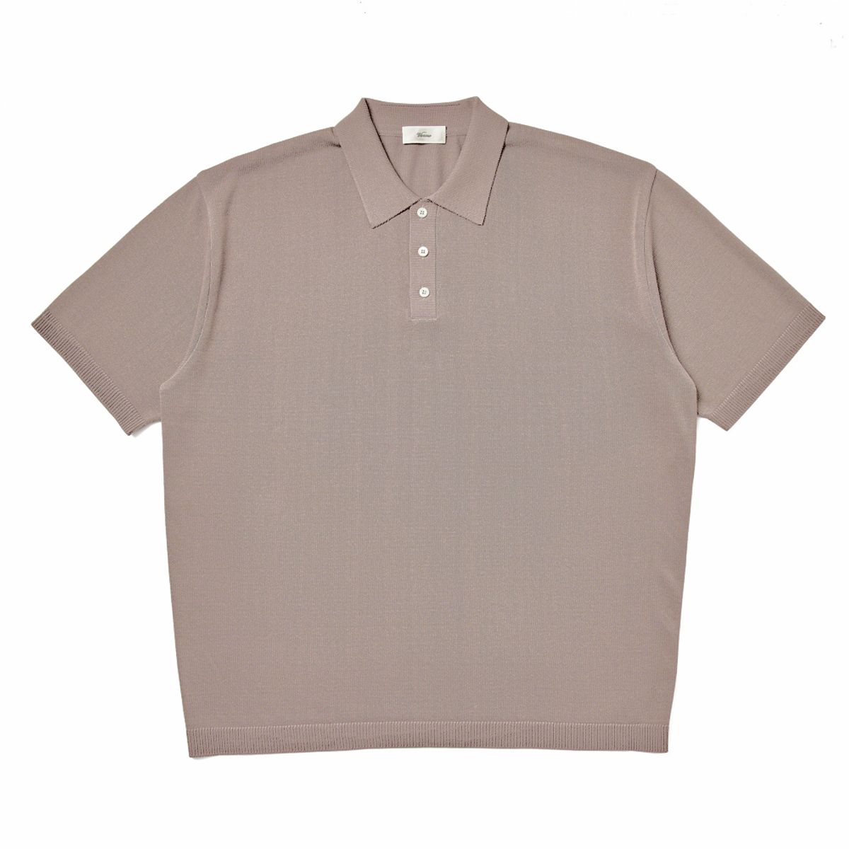 베르노(VERNO) [CASUAL]Linen like button polo knit Grey