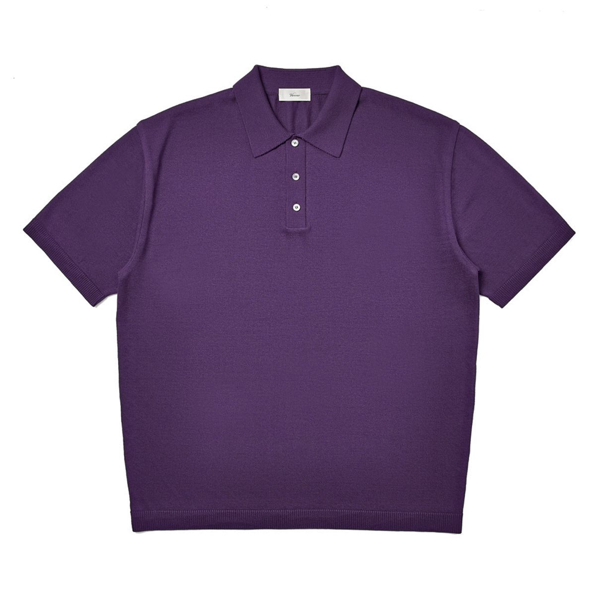 베르노(VERNO) [CASUAL]Linen like button polo knit Violet