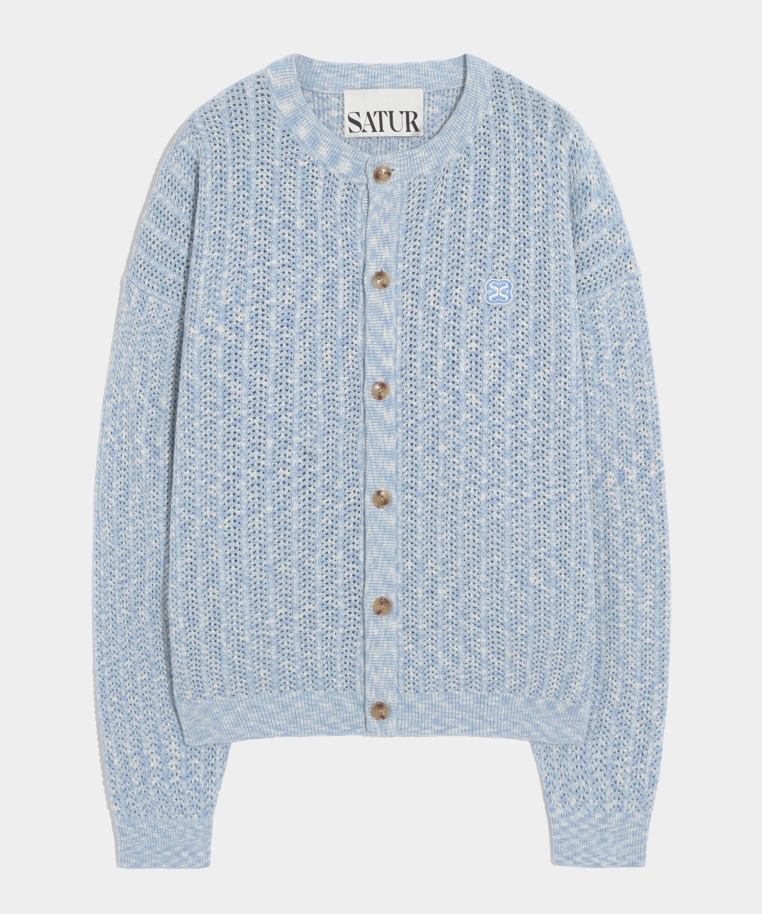 ◆SATUR◆ Ibiza ocean graphic mesh knit sea blue SA242MKT44B MUSINSA | SATUR Ibiza Ocean Graphic Mesh Knit Sea Blue
