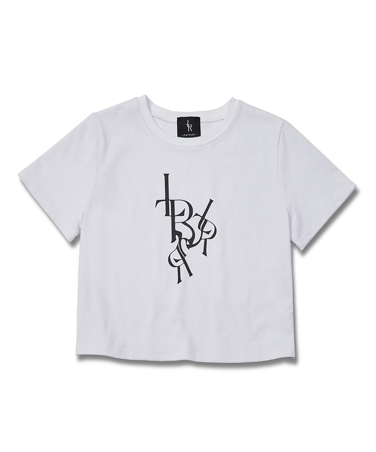 레더리(LEATHERY) LR 로고 크롭 반팔 티셔츠 [WHITE]