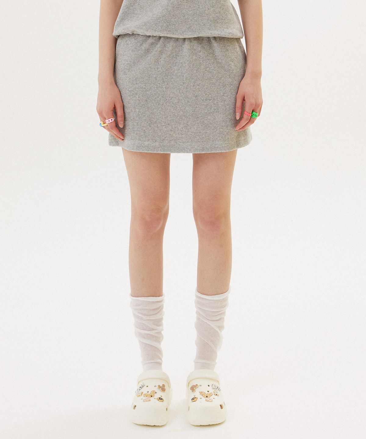 델리센트(DELICCENT) 델리 테리 스커트 [LIGHT GRAY]