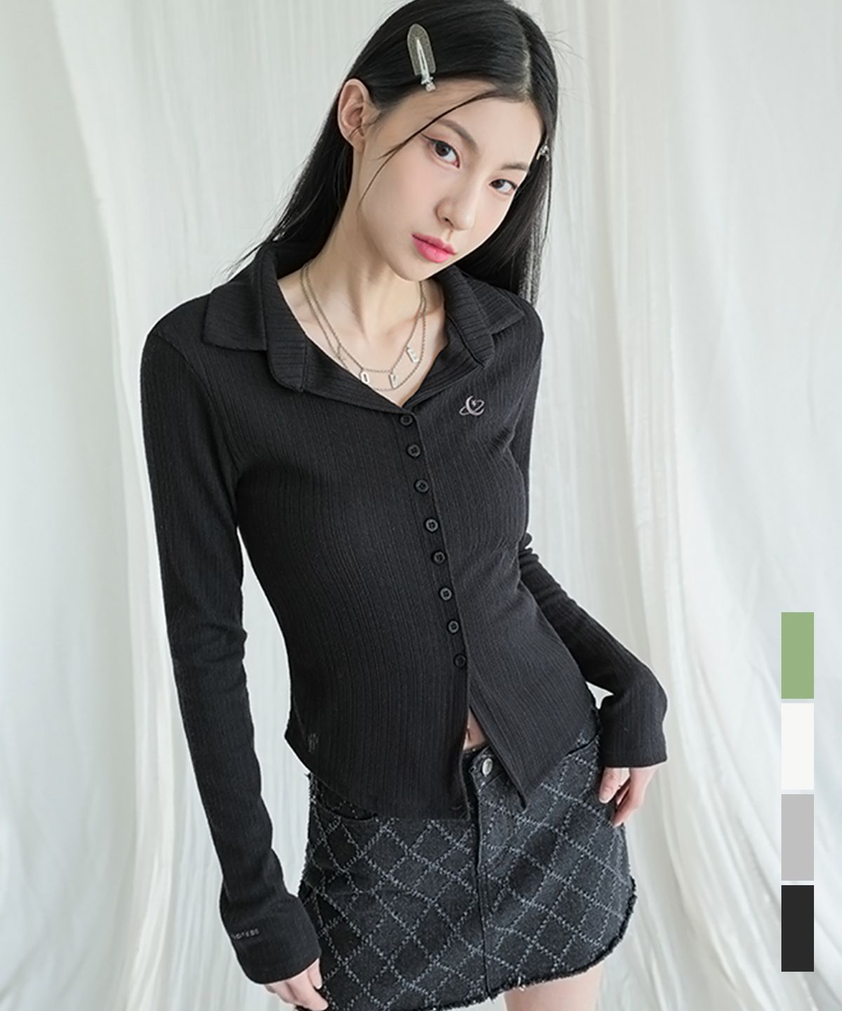 어반드레스(AVANDRESS) Solid Slim Line Shirt - 4COL