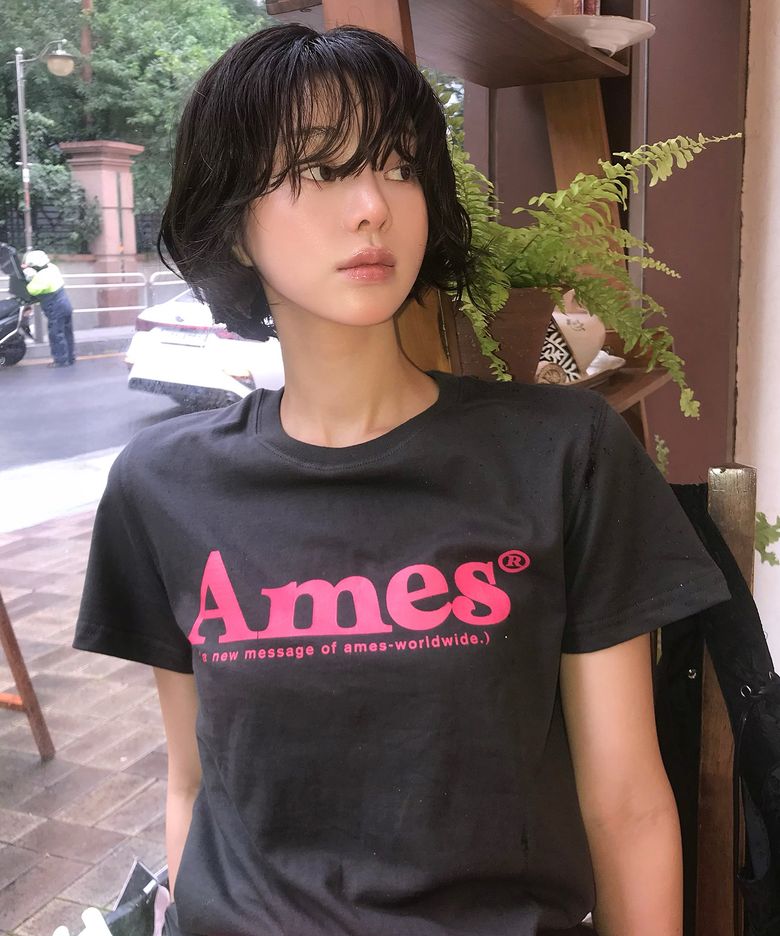 (unisex) BASIC LOGO TEE CHARCOAL