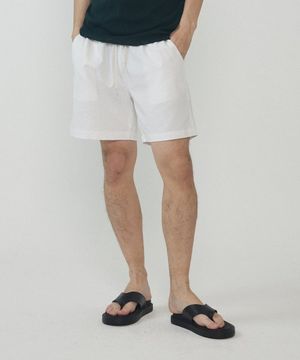 린넨 라이크 쇼츠 팬츠 (화이트)