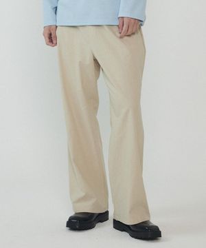 린넨 코튼 세미와이드 팬츠 (연베이지)