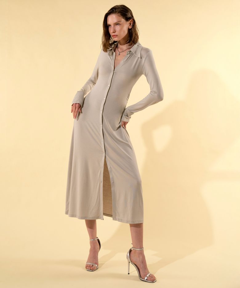 Dani button-up midi dress (dusty green)