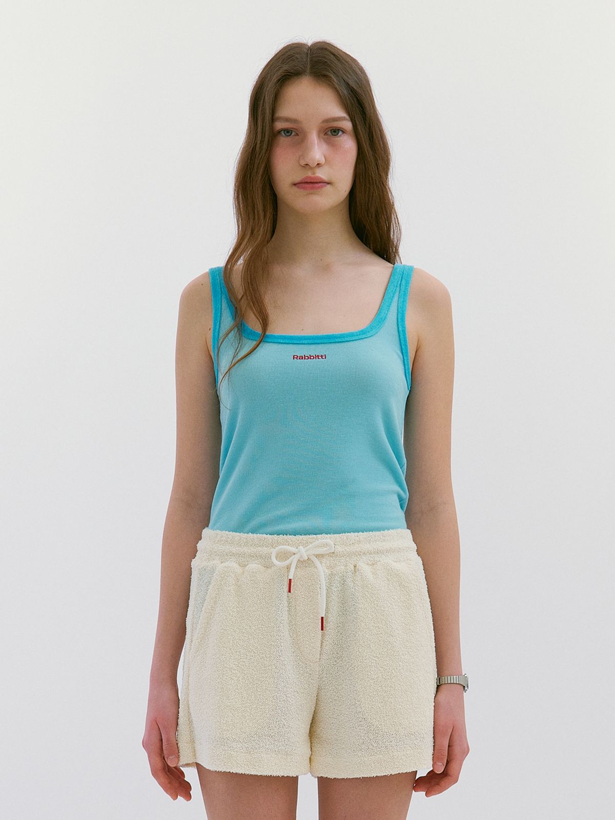 래비티 스포츠(RABBITTI SPORTS) RB Terry Neck Sleveless Top  Blue