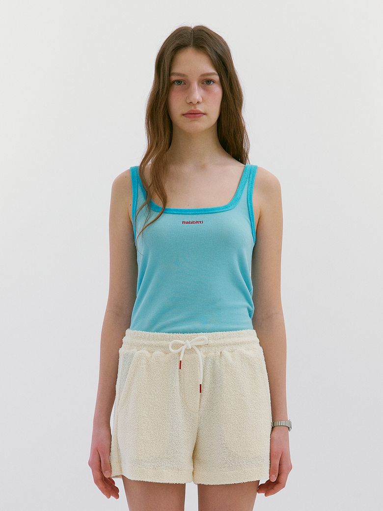 RB Terry Neck Sleveless Top  Blue