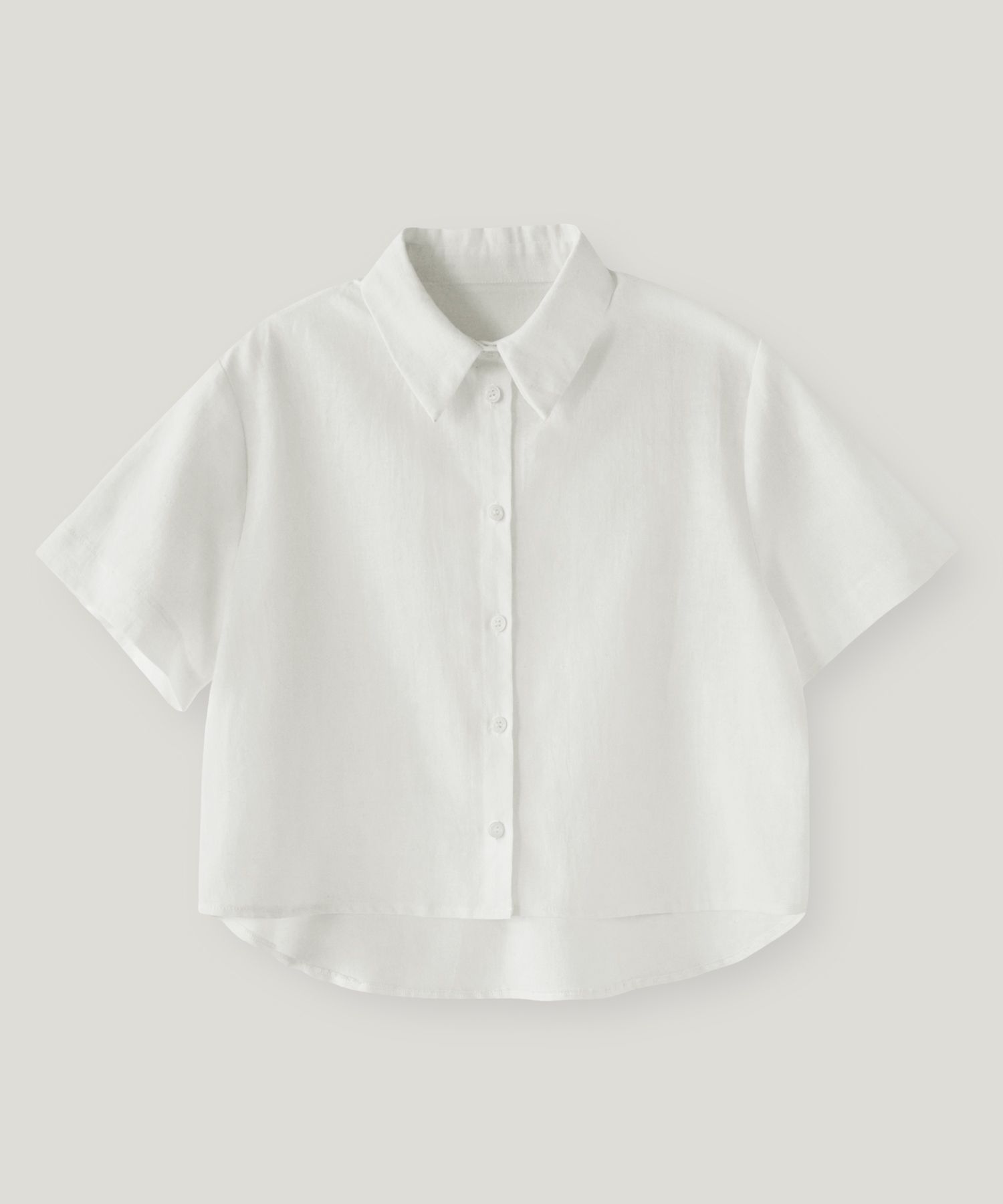 MUSINSA公式 | ORO ピースリネンクロップ半袖シャツ_ホワイト