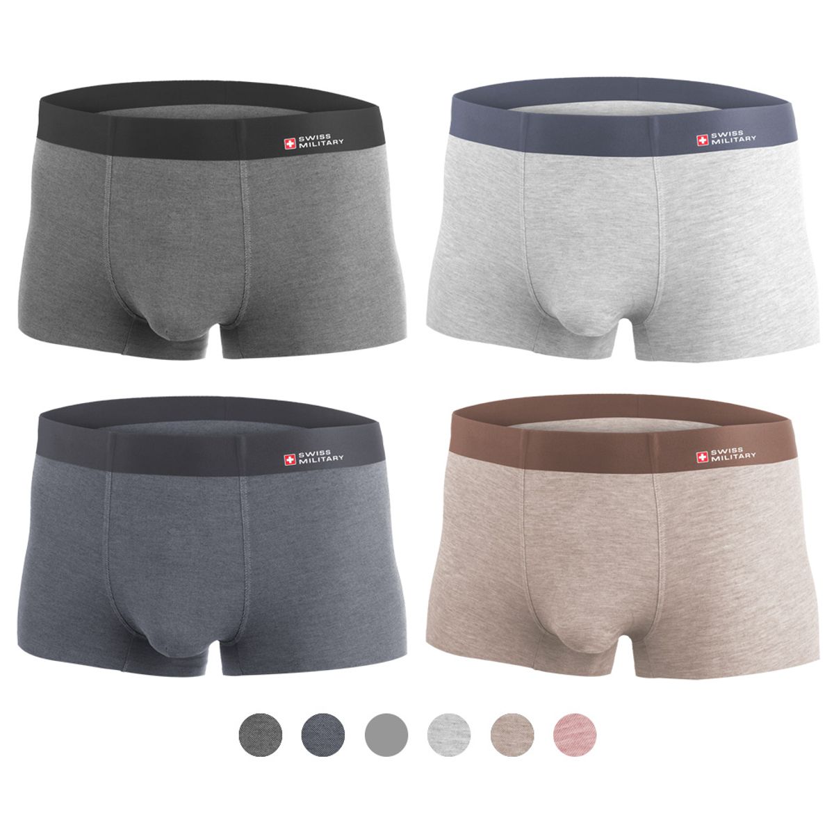 스위스밀리터리 언더웨어(SWISS MILITARY UNDERWEAR) 뱀부 심리스 남자팬티 드로즈 4장 세트