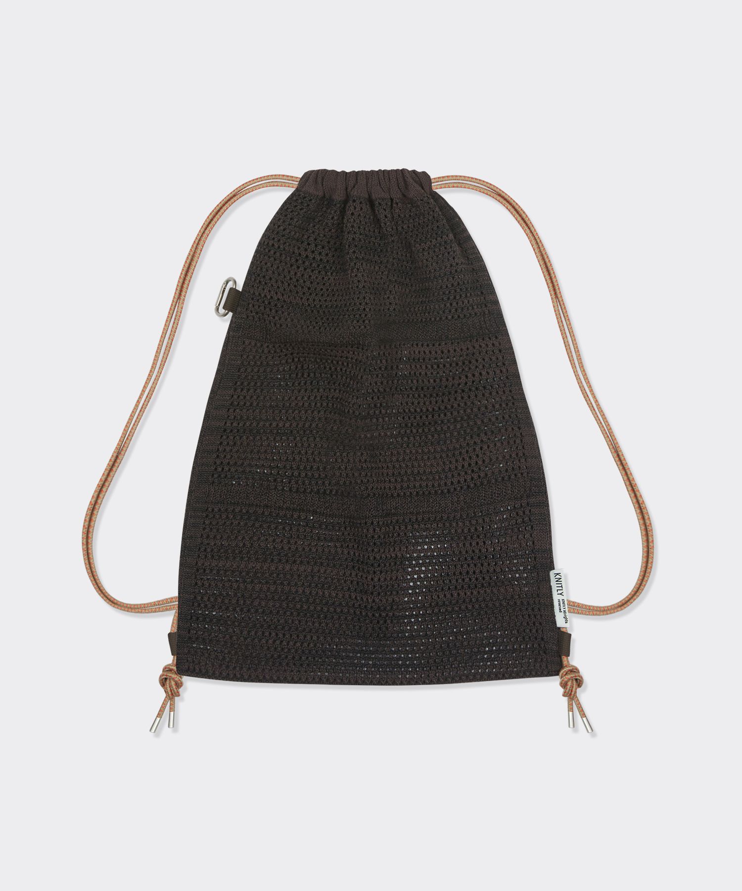 MUSINSA公式 | KNITLY Net Rope Knit Backpack_Deep Brown
