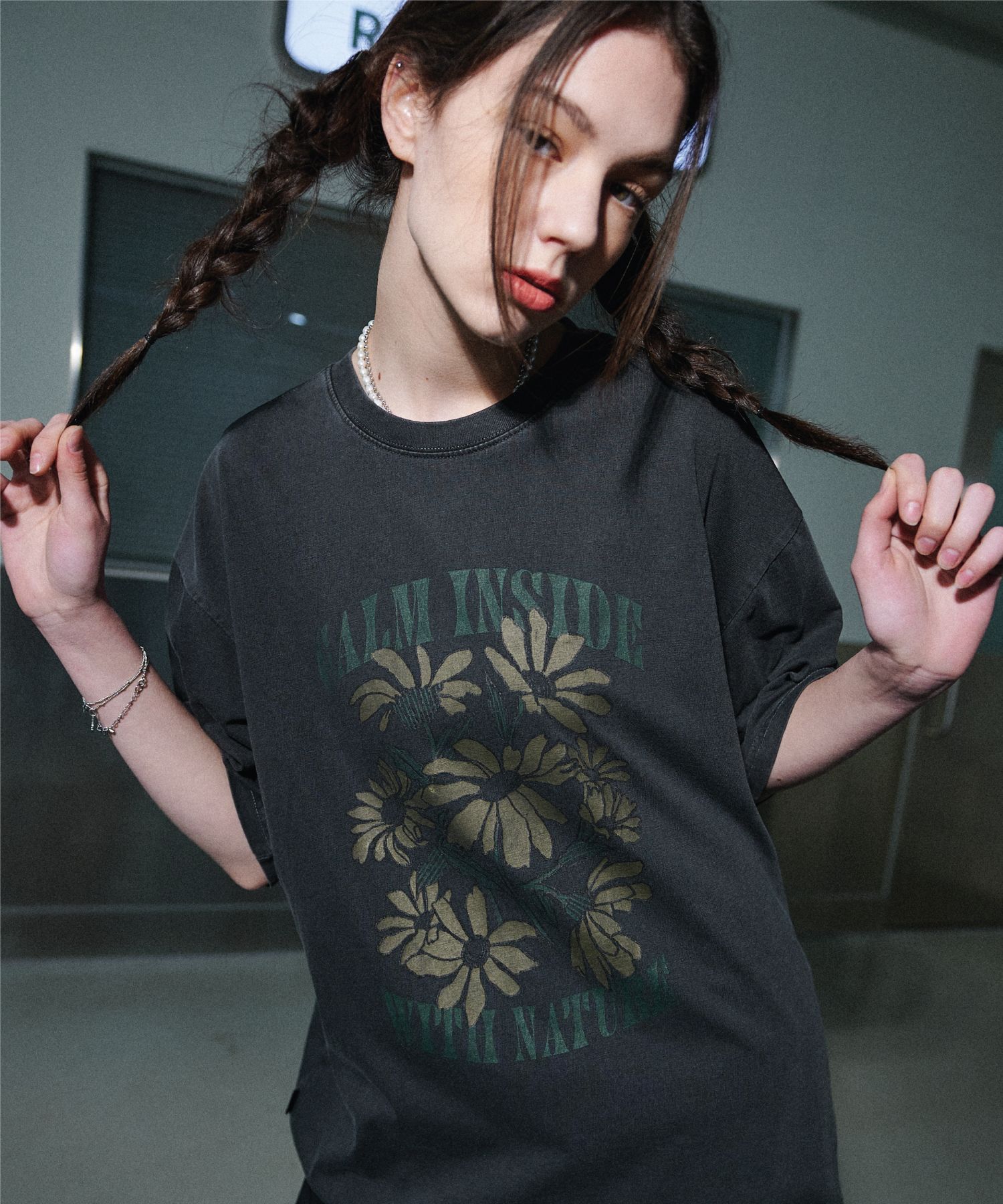 【CPGN STUDIO】Peace Flower Pigment Short Sleeve T-Shirt MUSINSA公式 | CPGN STUDIO Peace Flower Pigment Short Sleeve