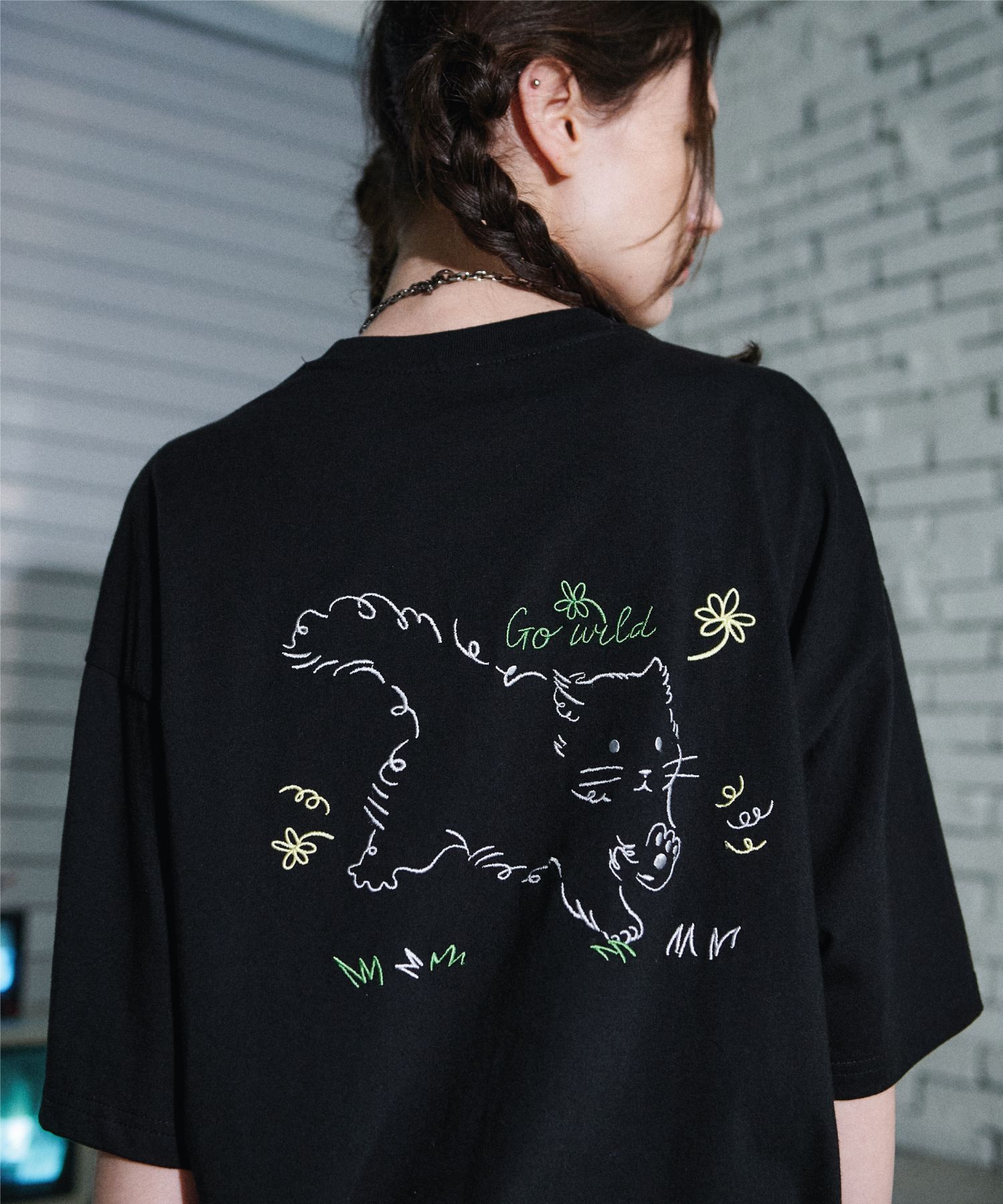 【CPGN STUDIO】Wild Cat Embroidery Short Sleeve T-shirt MUSINSA | CPGN STUDIO Wild Cat Embroidered Short Sleeve Tee