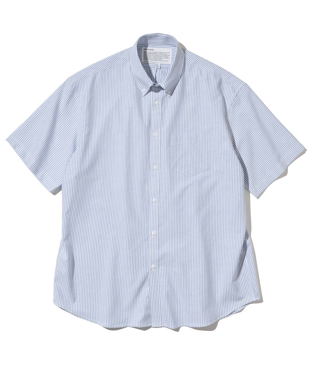 유니폼브릿지(UNIFORM BRIDGE) oxford bd short shirts blue stripe