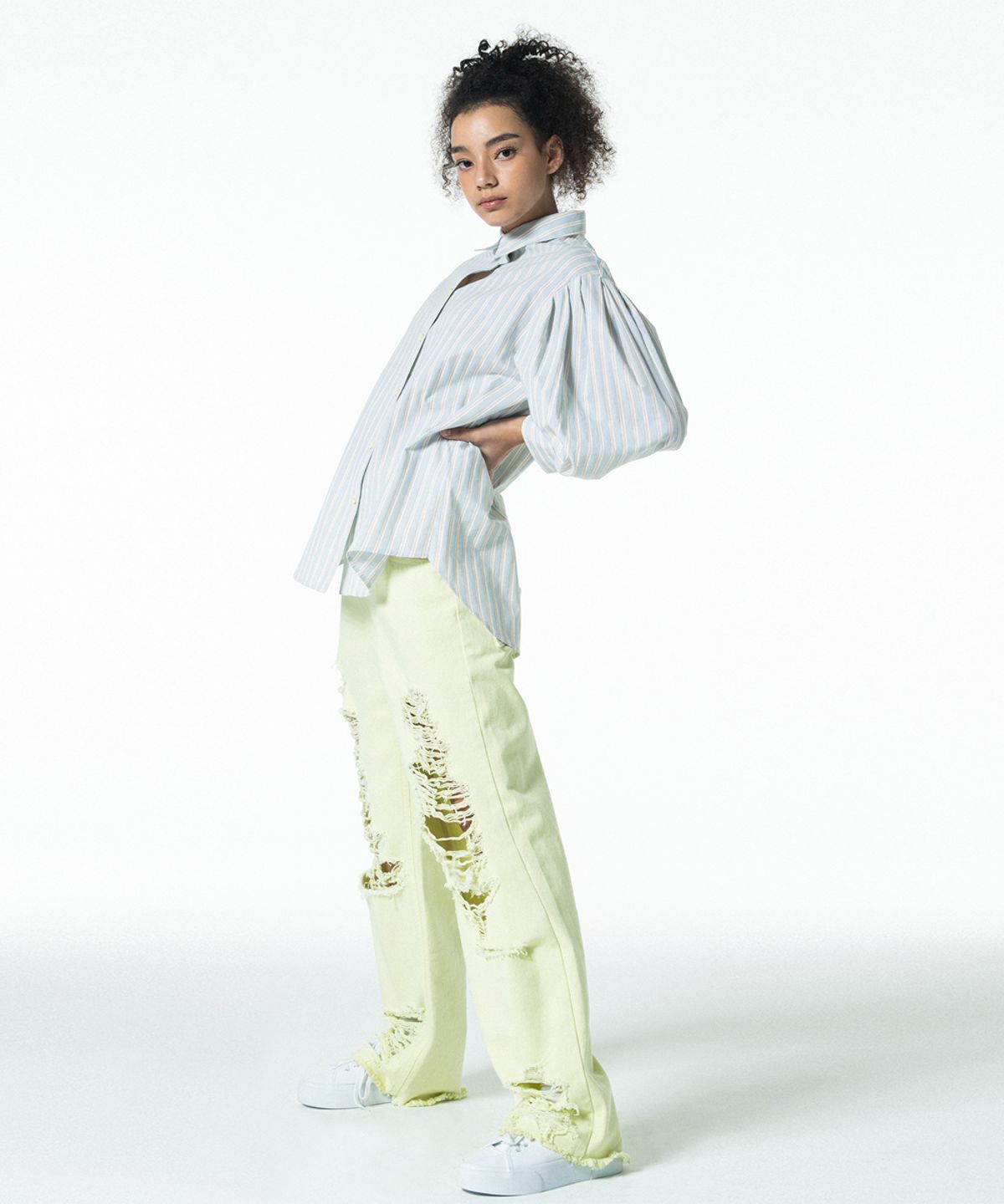 워브먼트(WOVEMENT) Full Sleeve Shirt STRIPE WBCSTP010ST