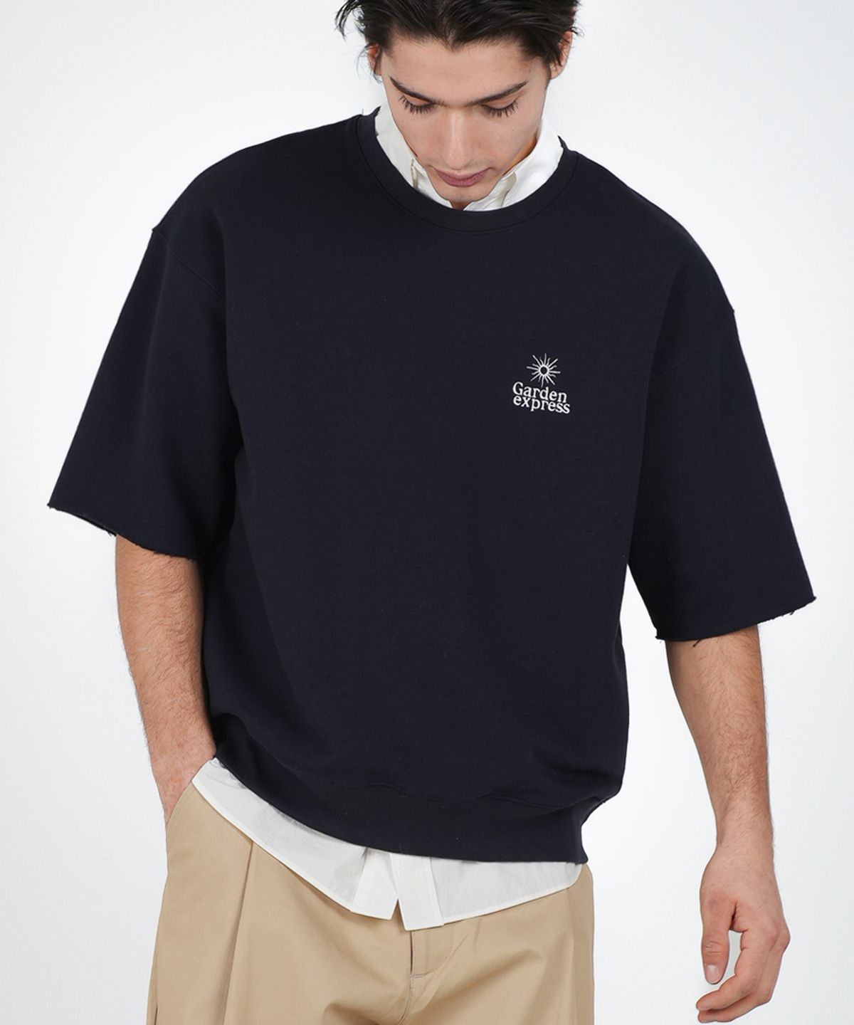 가든익스프레스(GARDEN EXPRESS) HALF SLEEVE SWEATSHIRT (navy)