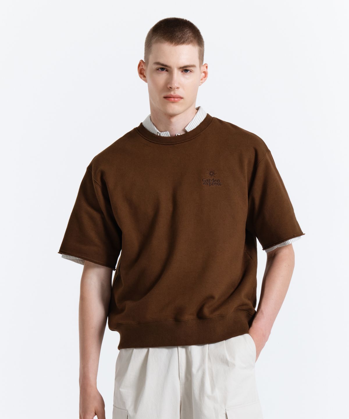 가든익스프레스(GARDEN EXPRESS) HALF SLEEVE SWEATSHIRT (brown)