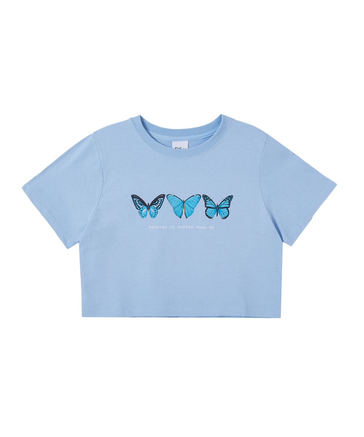 낫띵이즈베럴댄미(NOTHINGISBETTERTHANME) BUTTERFLY X-RAY TEE_sky blue [크롭]