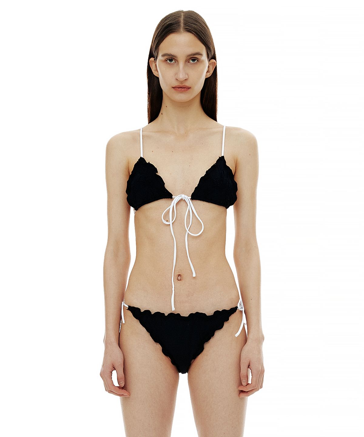 세릭(CERRIC) RUCHED FLOWER BIKINI / BLACK