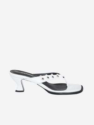 EYELET FLIP FLOP HEEL / WHITE