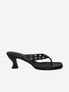 EYELET FLIP FLOP HEEL / BLACK
