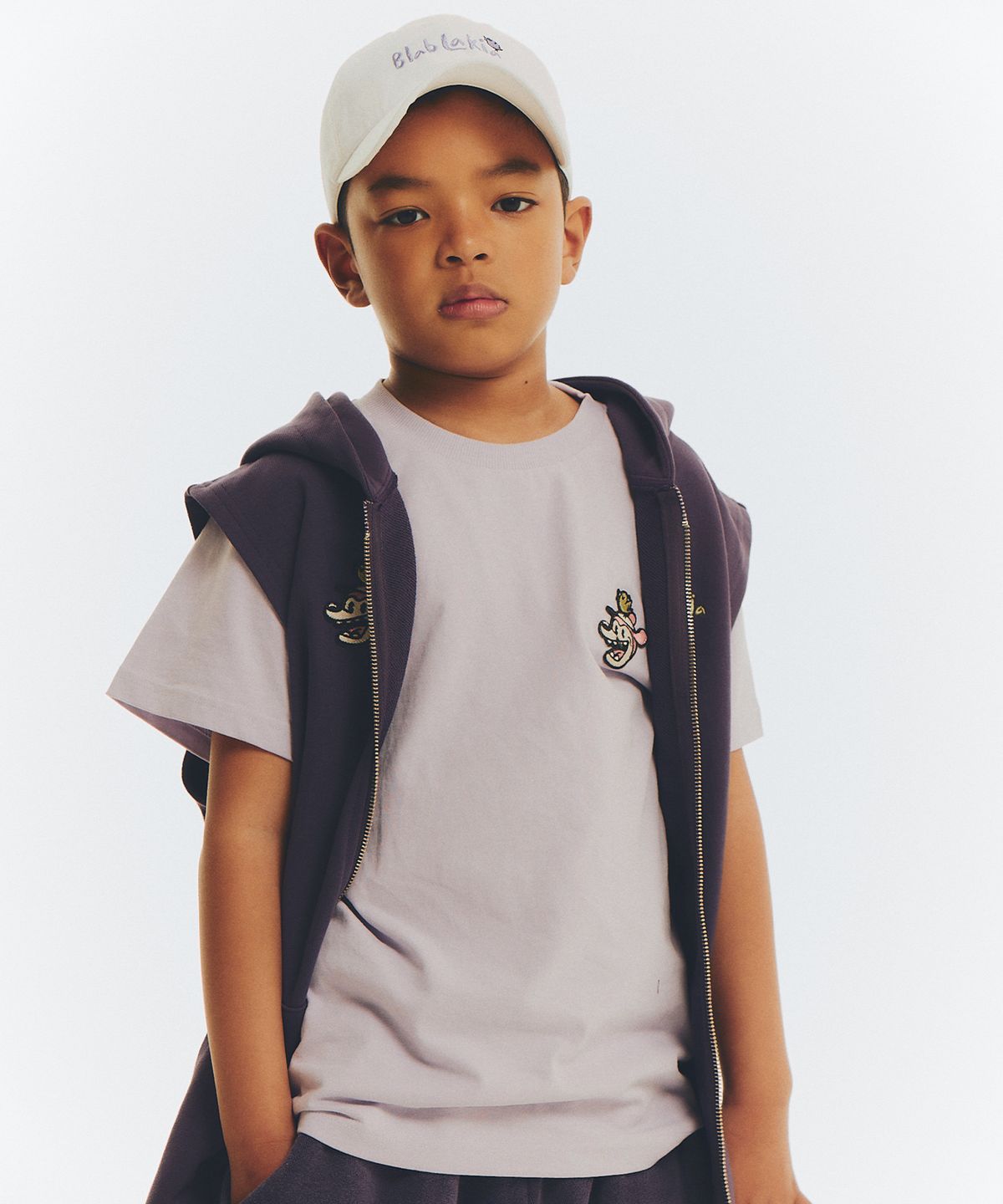 블라블라키아(BLABLAKIA) BLAH LOGO SHORT T-SHIRT (PURPLE)