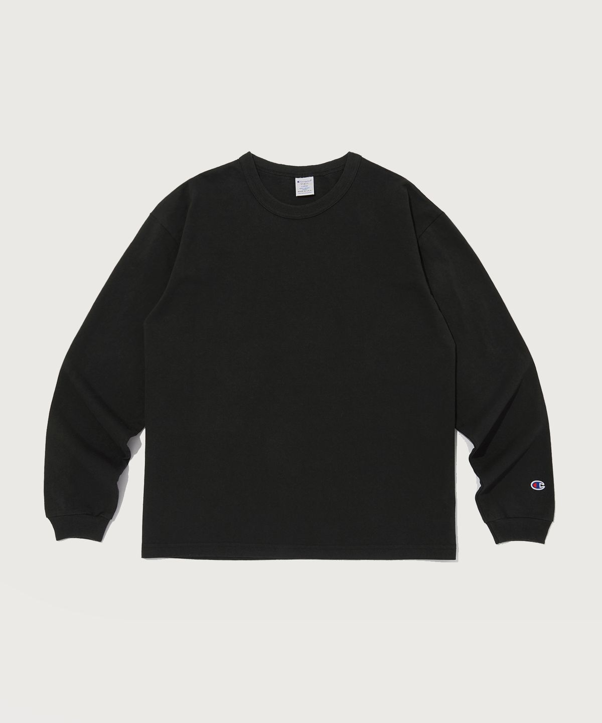 챔피온(CHAMPION) T1011 7oz 루즈핏 긴팔 티셔츠 Black (Made in USA)