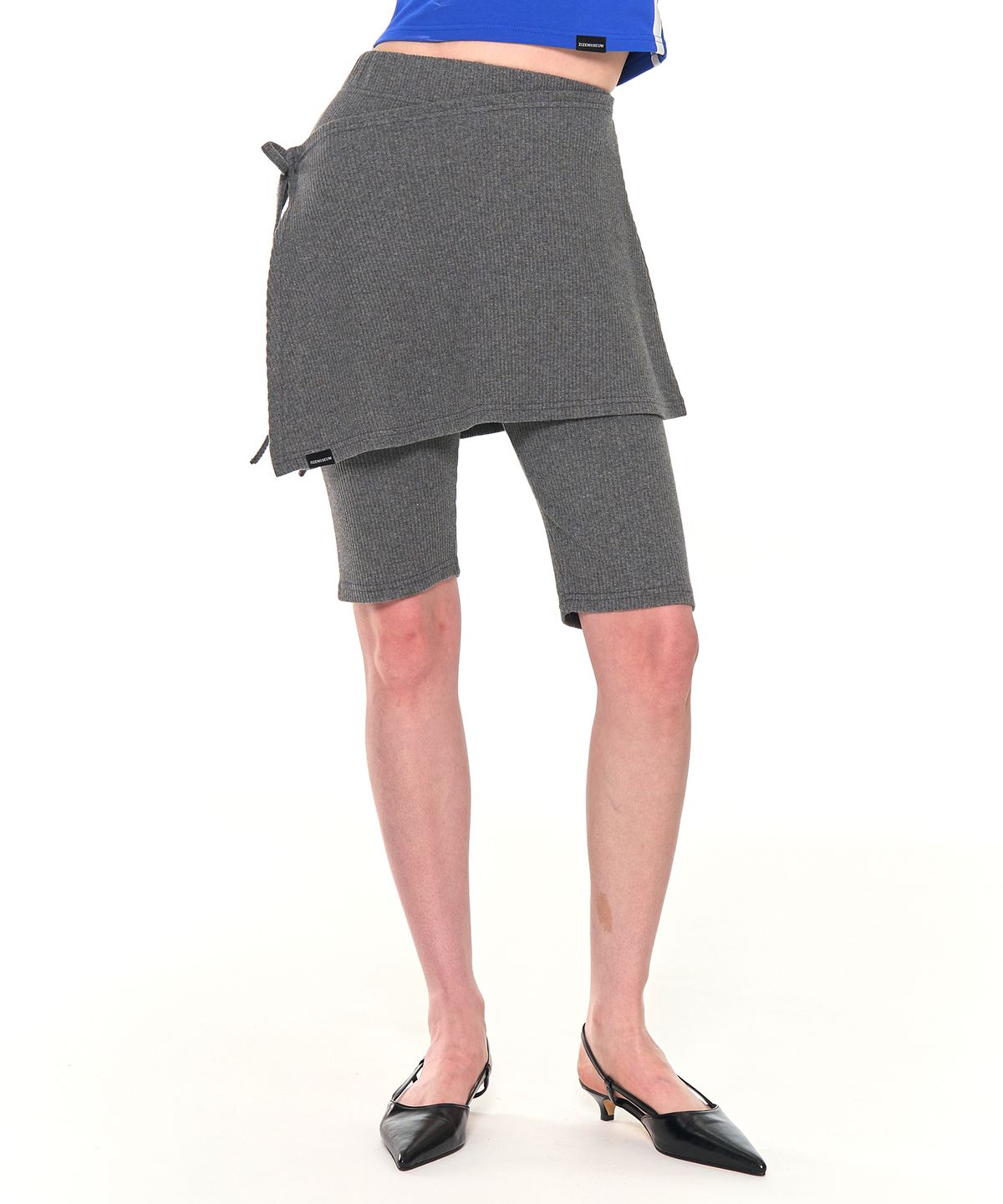 지제뮤지엄(ZIZEMUSEUM) BIKER LAP SKIRT SHORTS (CHACOL)