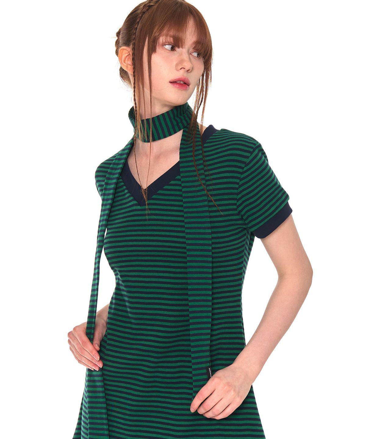 지제뮤지엄(ZIZEMUSEUM) STRIPE MUFFLER (GREEN)
