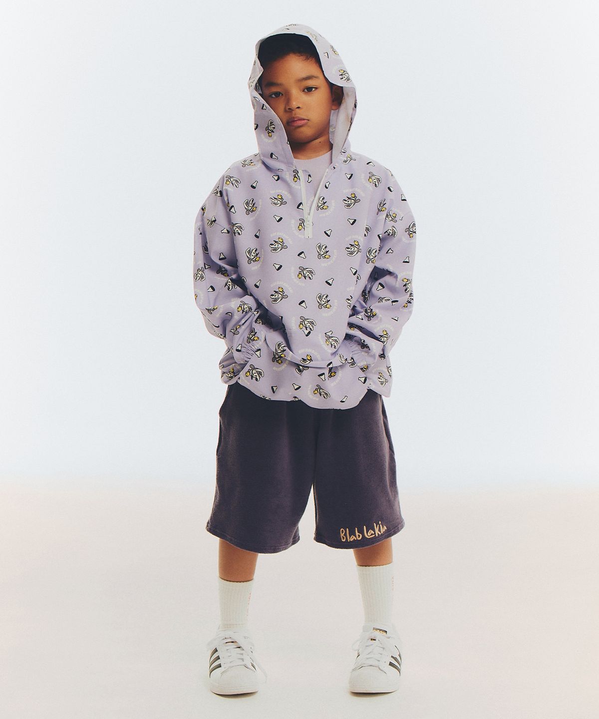 블라블라키아(BLABLAKIA) LOGO TERRY SHORTS (PURPLE)
