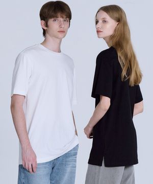 [2PACK] 레이어드 오버핏 반팔티셔츠 일반기장(+4cm) 2팩 LATS0114