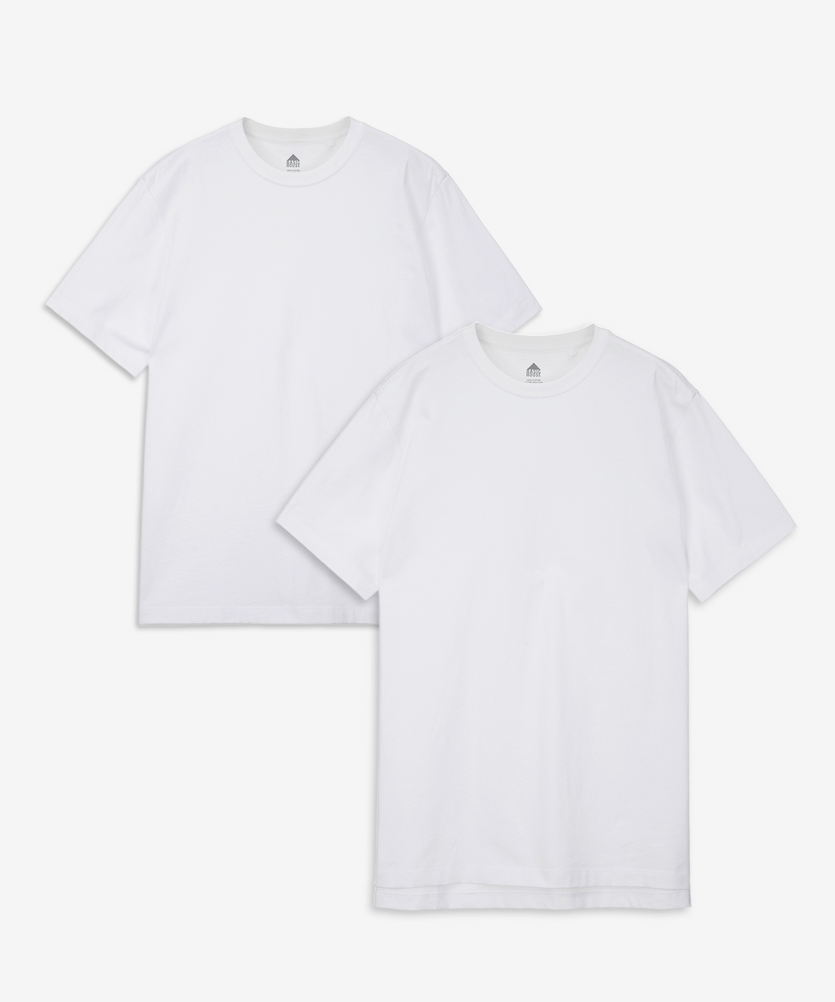 베이직하우스(BASIC HOUSE) [SET](일반+긴기장) 레이어드 오버핏 반팔티셔츠 2팩(+4cm~7cm)