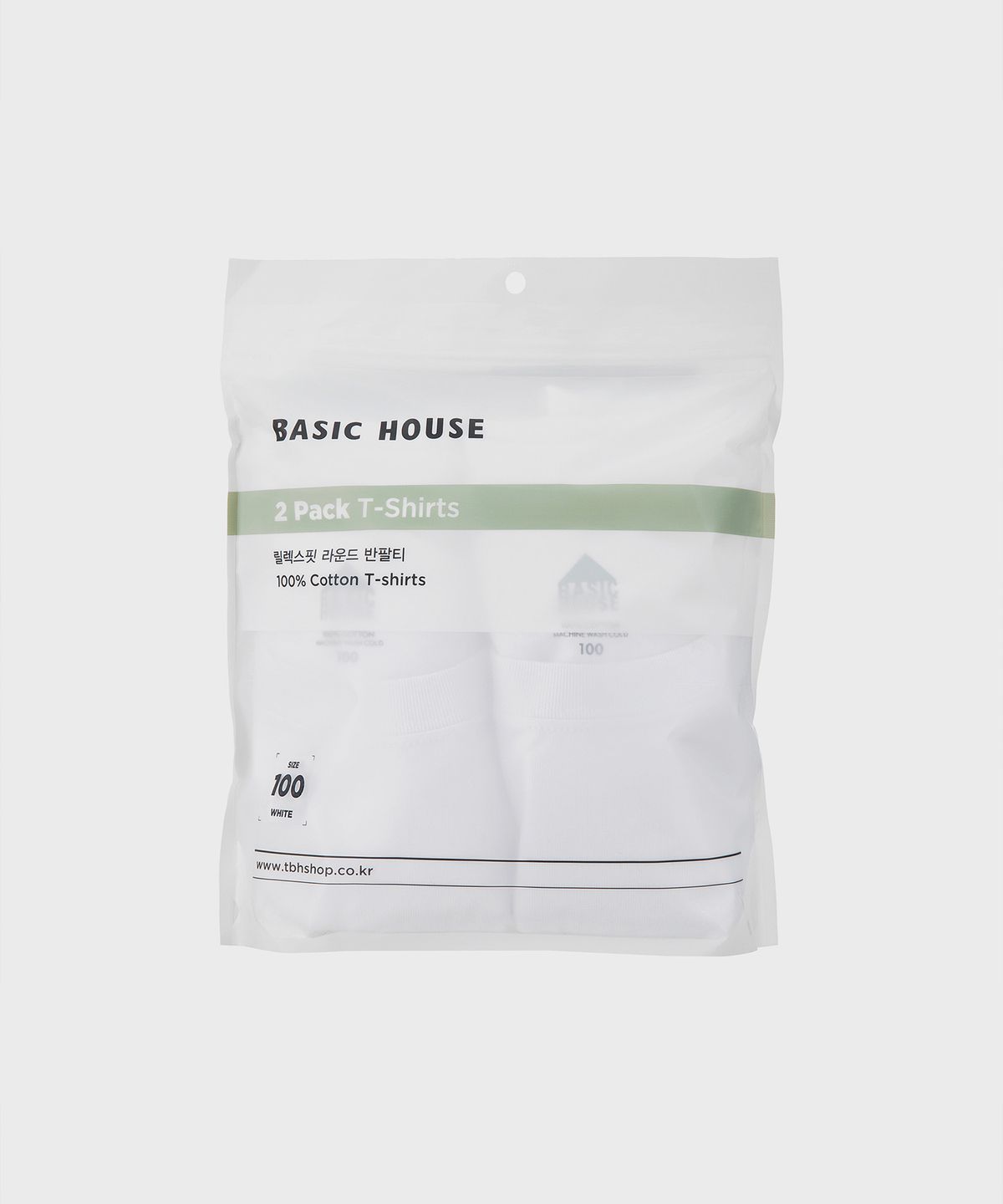 베이직하우스(BASIC HOUSE) [2PACK] 순면 16수 릴렉스핏 크루넥 반팔티셔츠 2팩 (2color)